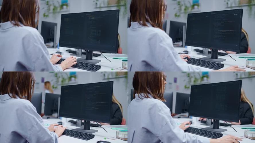 女性it专业人士创建新的程序代码和开发新的应用程序,人工智能技术